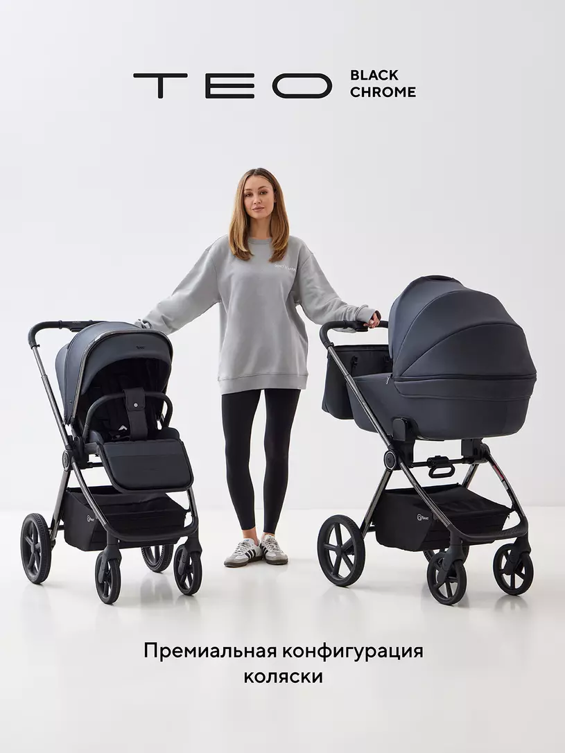 Коляска 2 в 1 Rant Teo Black Chrome Black Графит