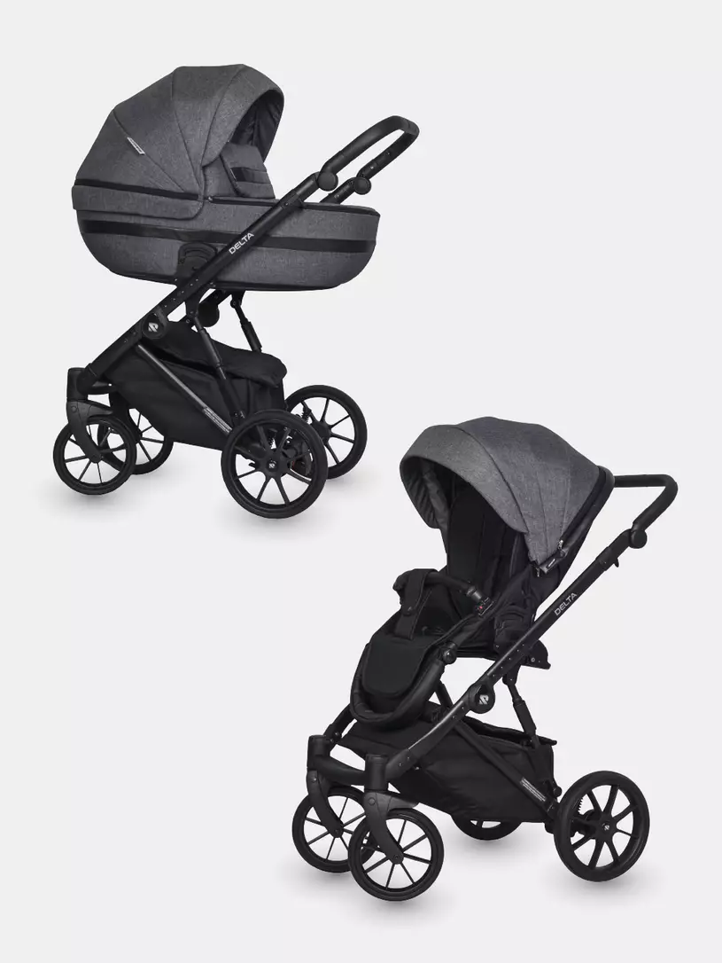 Коляска 2 в 1 Riko Basic Delta 01 grey fox Темно-серый