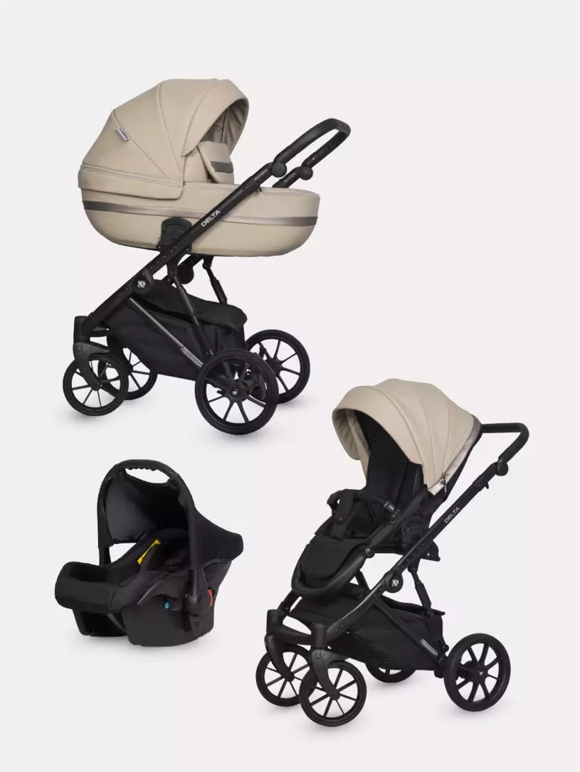 Коляска 3 в 1 Riko Basic Delta Ecco 12 Mokka Светло-коричневый