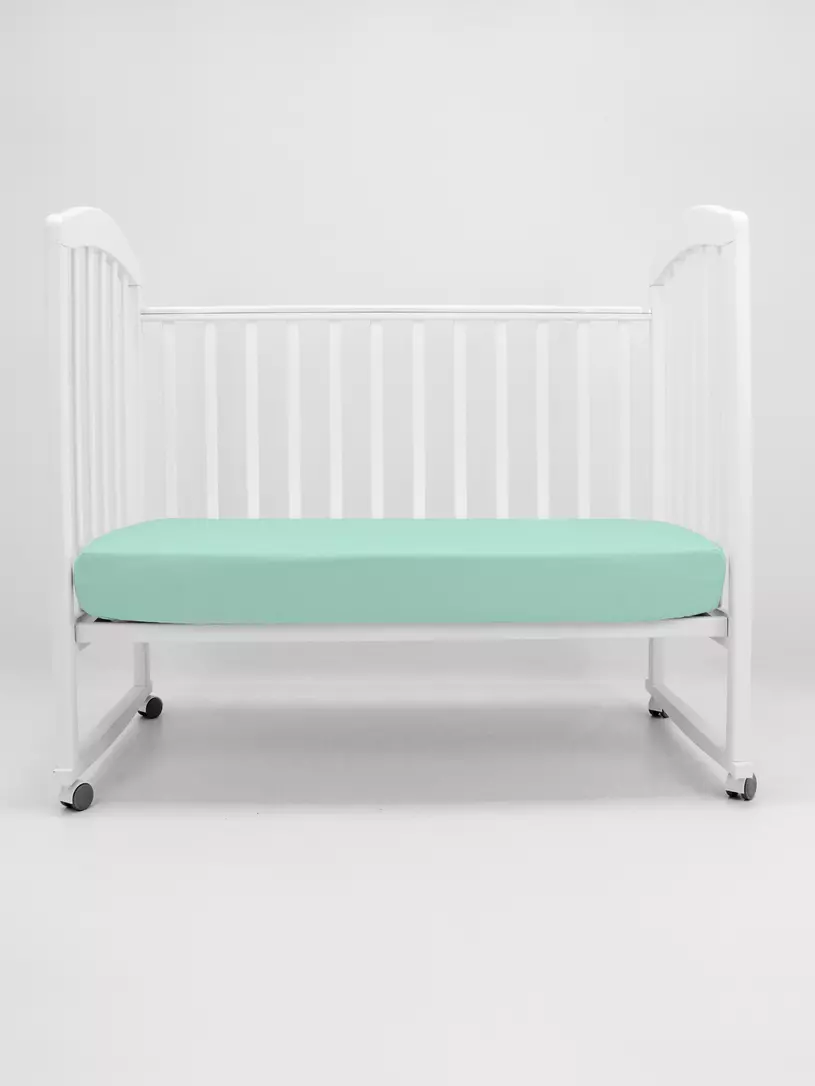 Простыня на резинке Топотушки 002/1 белый Бирюзовый