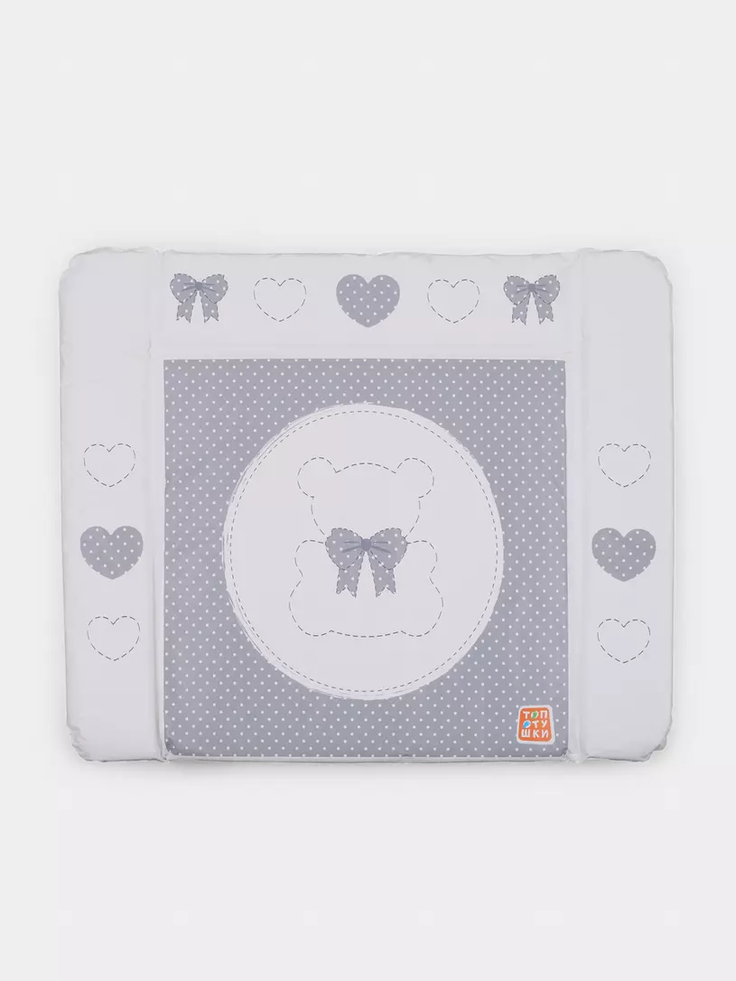 Пеленальный матрасик Топотушки Зайка Акварель 92x73 Серый
