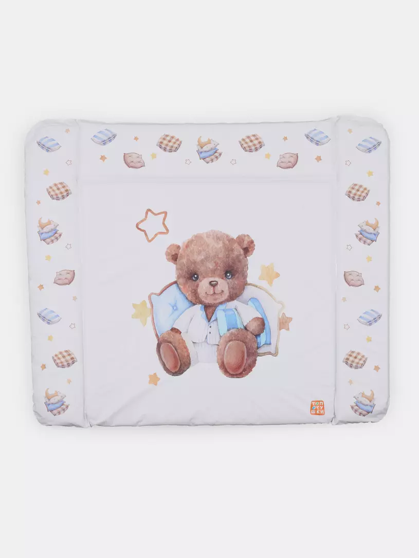Пеленальный матрасик Топотушки Зайка Акварель 92x73 Коричневый