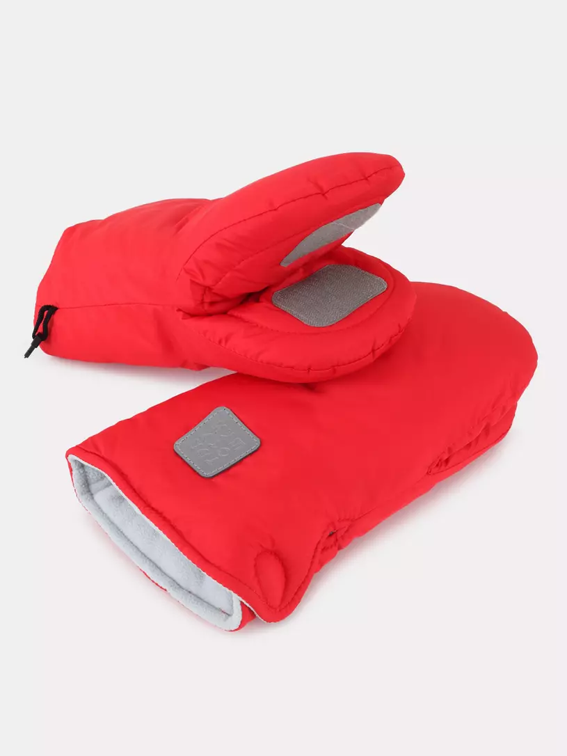Рукавички на коляску Топотушки Нильс (с липучками) графит Красный