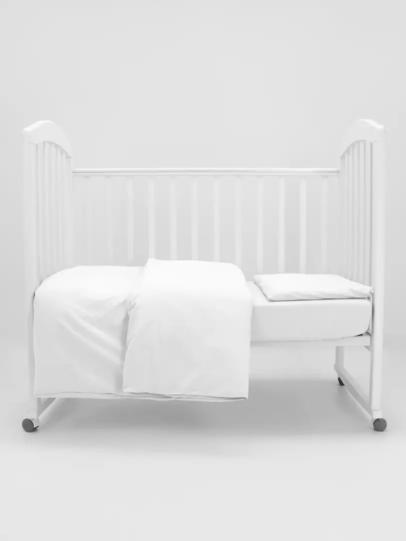 КПБ Топотушки Однотон поплин (3 предмета) агатовый Белый