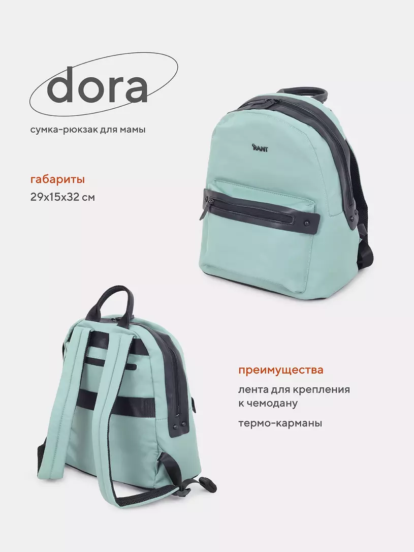 Сумка-рюкзак для мамы Rant Dora Black Зеленый