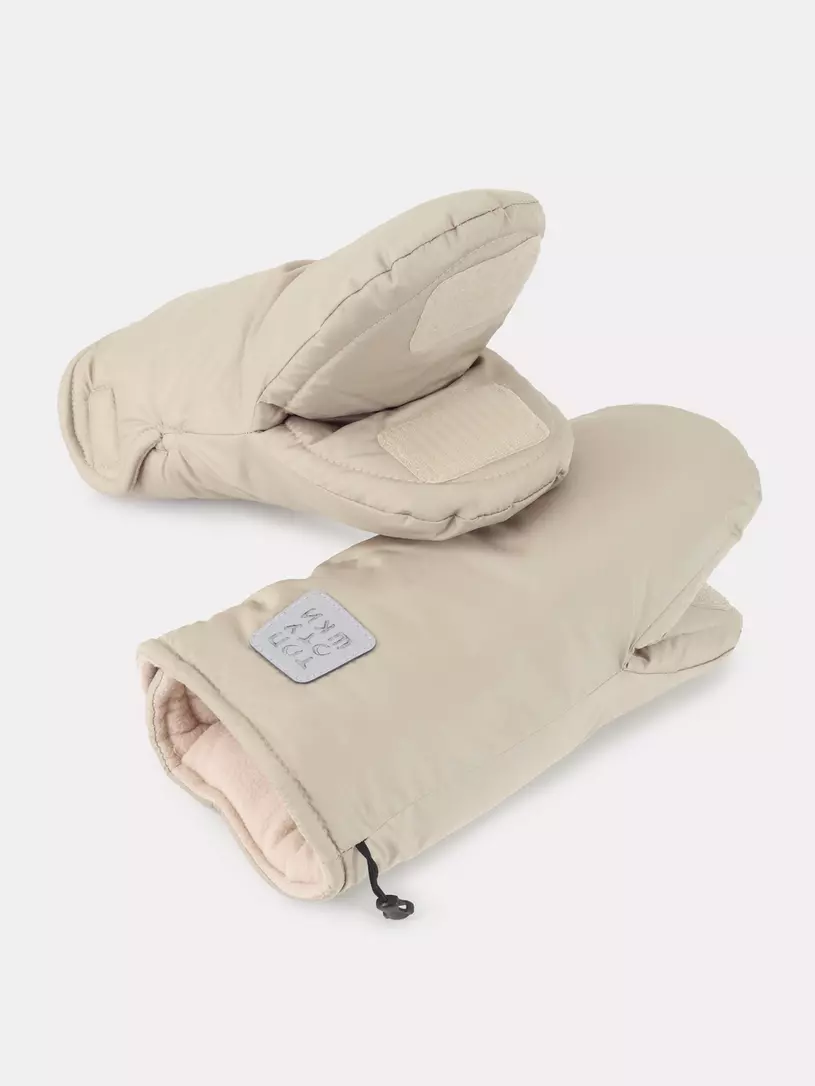 Рукавички на коляску Топотушки Нильс (с липучками) графит Бежевый