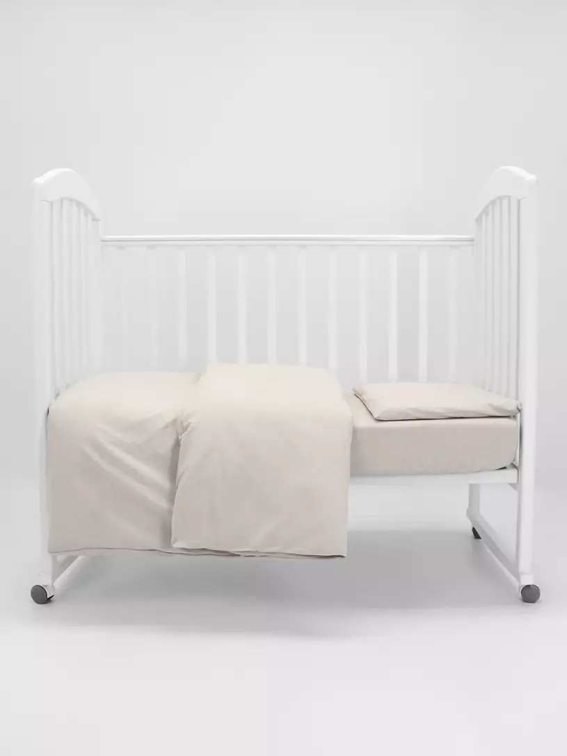 КПБ Топотушки Однотон поплин (3 предмета) агатовый Бежевый