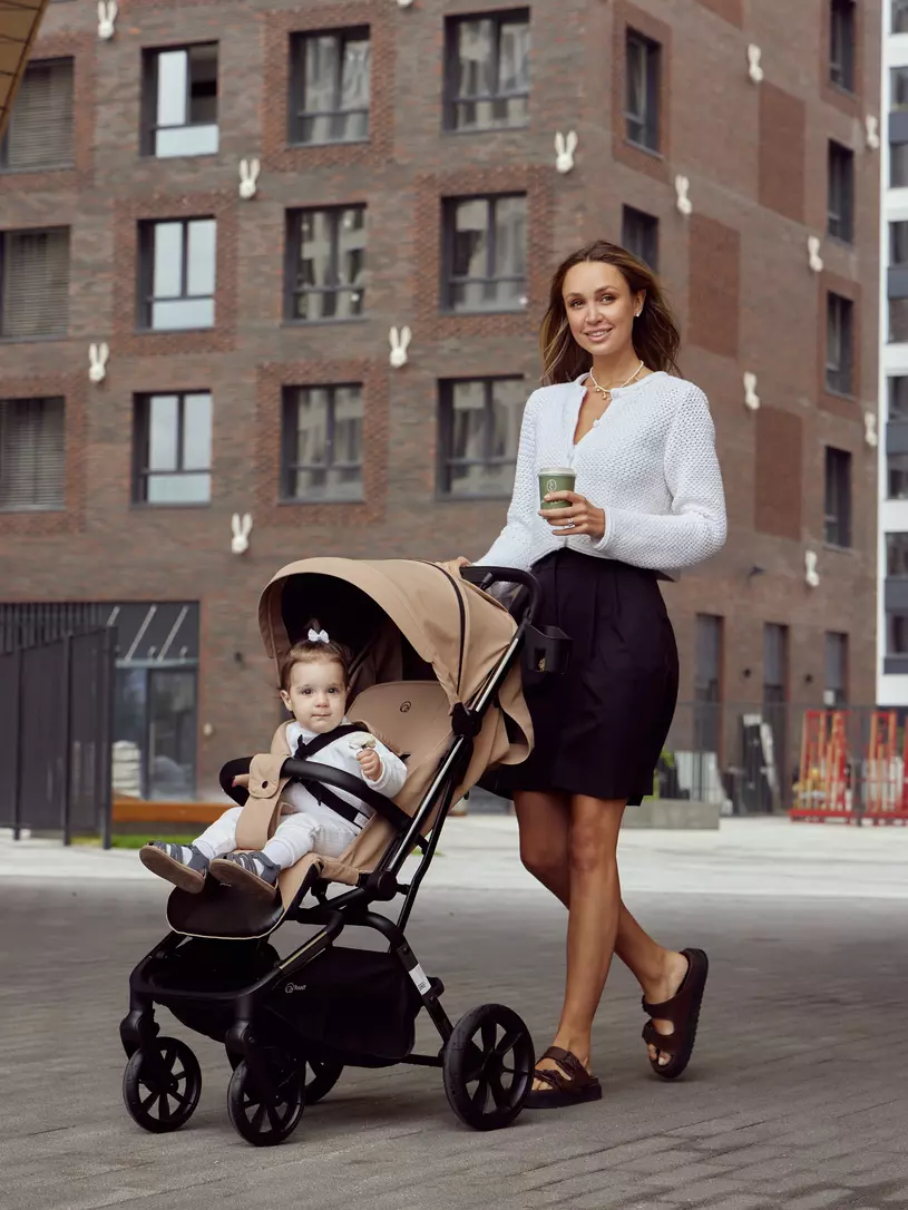 Коляска прогулочная Rant Pixel Midnight Black Бежевый
