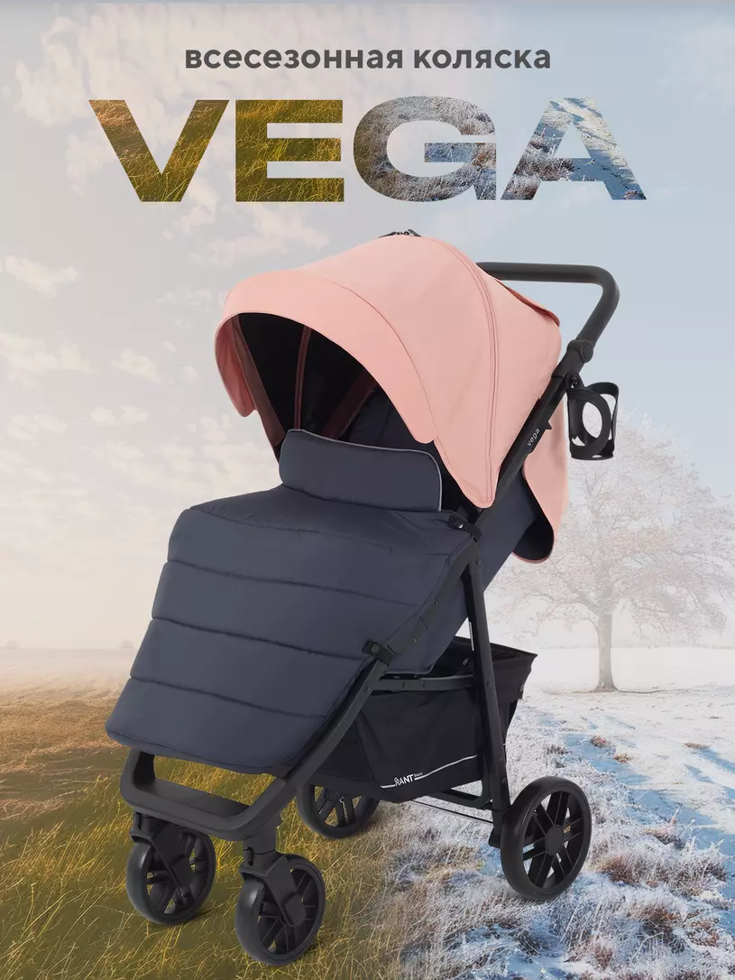 Коляска прогулочная Rant basic Vega Graphite Розовый