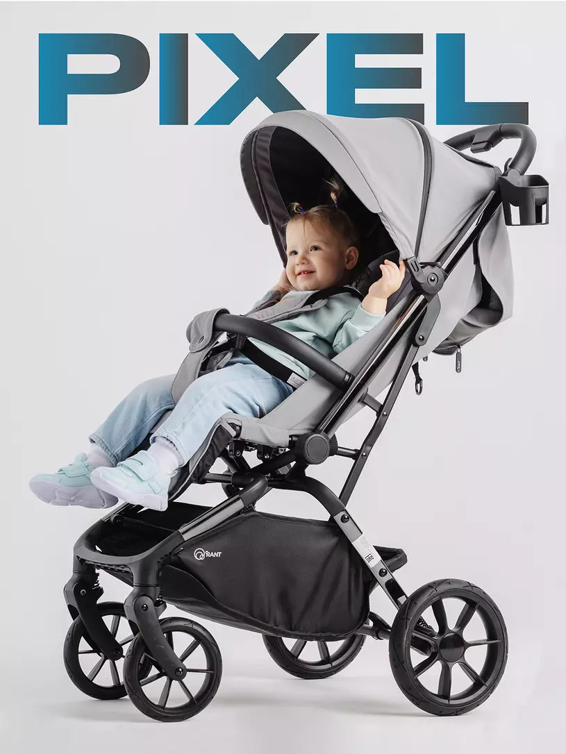 Коляска прогулочная Rant Pixel Midnight Black Серый