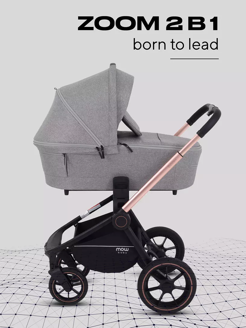 Коляска 2 в 1 Mowbaby Zoom Gold 2025 black Бежевый