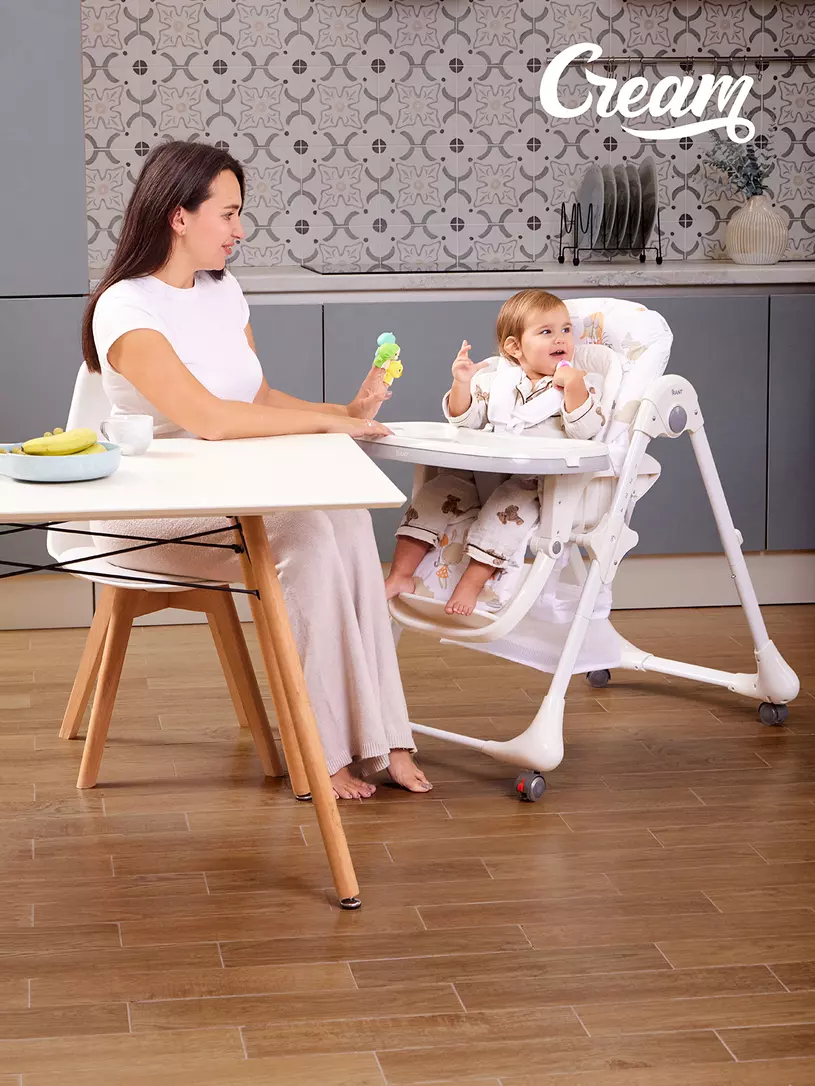 Стульчик для кормления Rant Cream 2024 Graphite Молочный