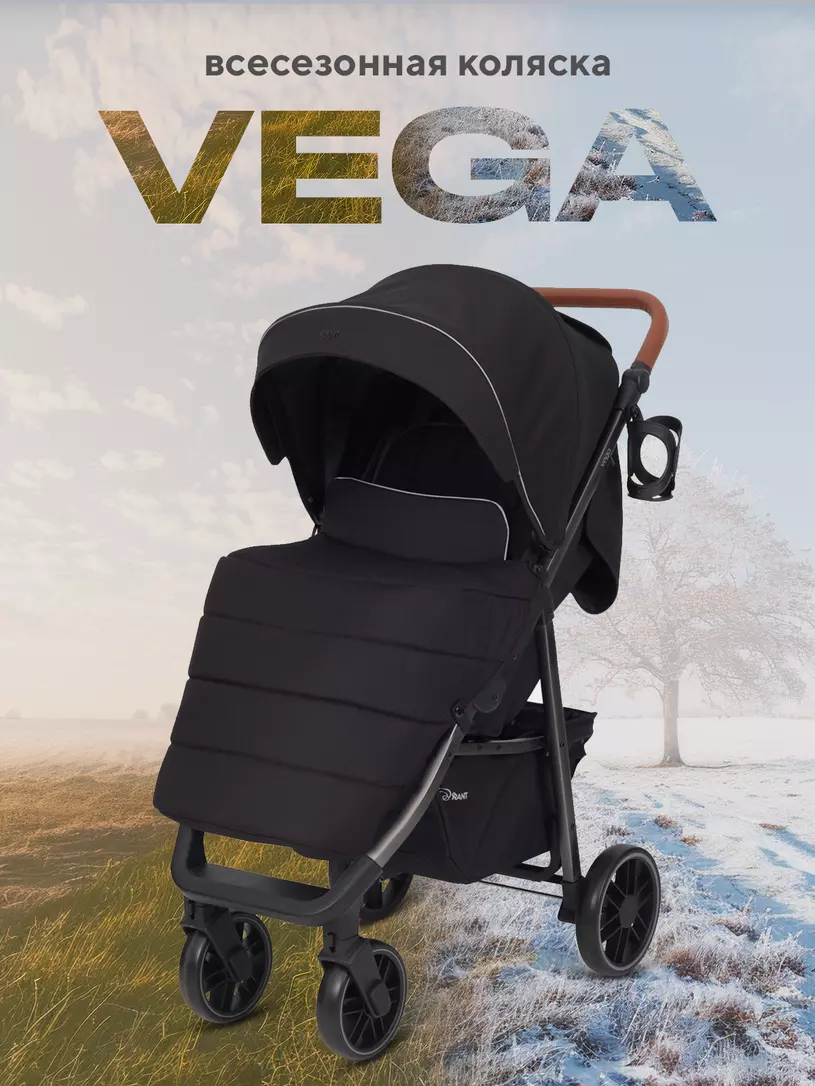 Коляска прогулочная Rant Vega 2023 Purple Черный