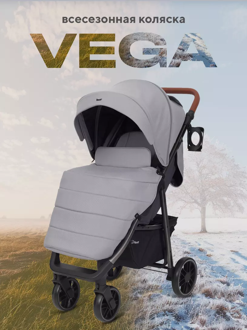 Коляска прогулочная Rant Vega 2023 Purple Серый